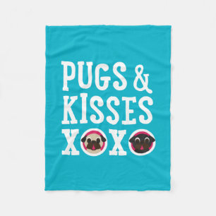 Pugs & Kisses XOXO Fleece Blanket