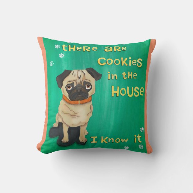 Pugs Know - Funny Gift for Dog Lovers Cushion (Front)