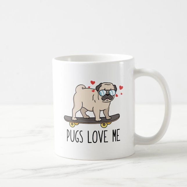 Pugs Love Me Coffee Mug (Right)