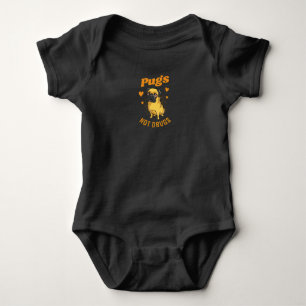 Pugs not drugs baby bodysuit