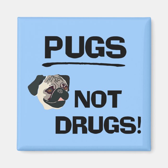 Pugs Not Drugs Magnet (Front)