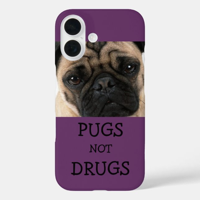 Pugs Not Drugs Purple Case-Mate iPhone Case (Back)