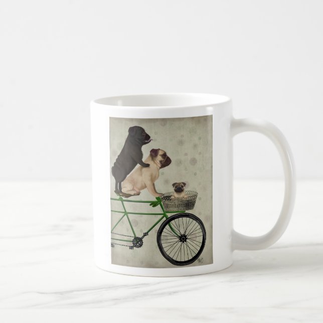 Pugs on Bicycle Coffee Mug (Right)