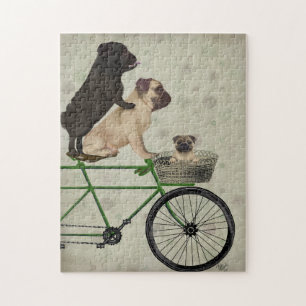 Pugs on Bicycle Jigsaw Puzzle