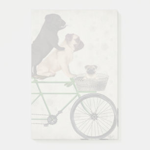 Pugs on Bicycle Post-it Notes