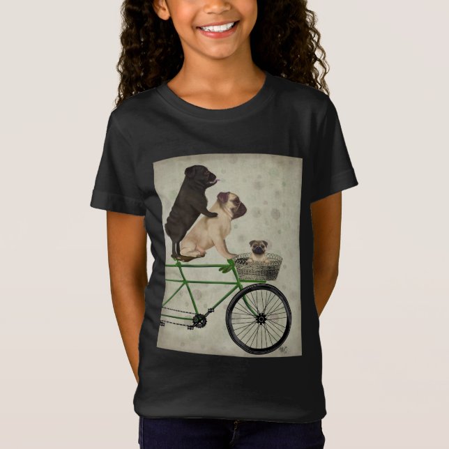 Pugs on Bicycle T-Shirt (Front)