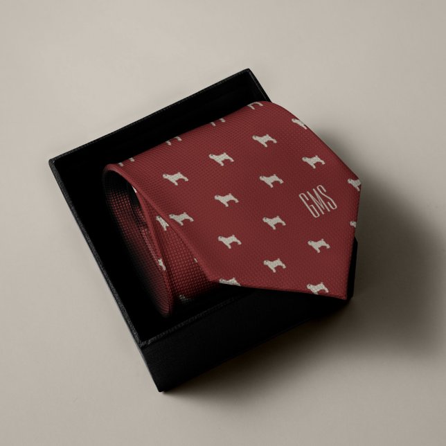 Pugs Pattern Monogrammed Tie (Creator Uploaded)