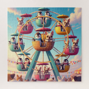 Pugs & Penguins Ferris Wheel Jigsaw Puzzle