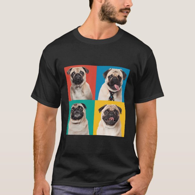 Pugs Portrait Photos Carlino For Dog Lovers T-Shirt (Front)