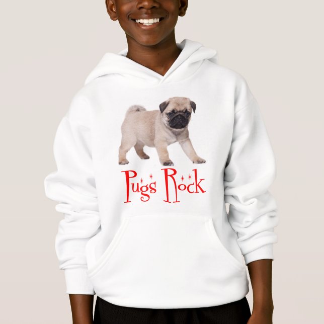 Pugs Rock Puppy Dog Boys / Kids Sweatshirt (Front)