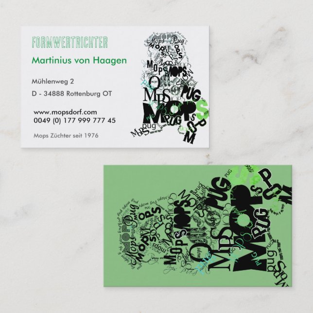 Pug's specialist  business card (Front/Back)