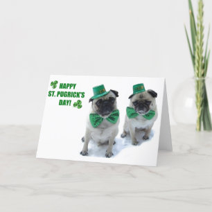Pugs St Patrick's Day Greeting Card