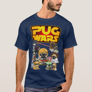Pugs Wars - Funny Pug Dog Sci-Fi Movie Parody T-Shirt