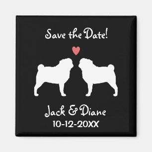 Pugs Wedding Save the Date Magnet