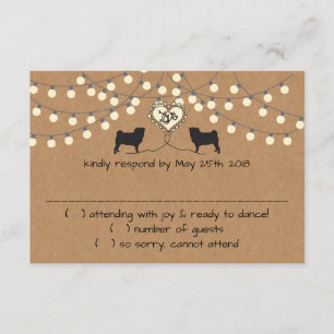 Pugs with Party Lights Response Card