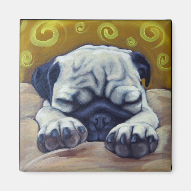 PugSleepy Magnet (Front)