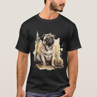 Pugtastic: Hand-Painted artistic Portrait of a Cha T-Shirt