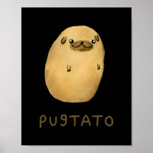 Pugtato Dog Gift Funny Cute Poster