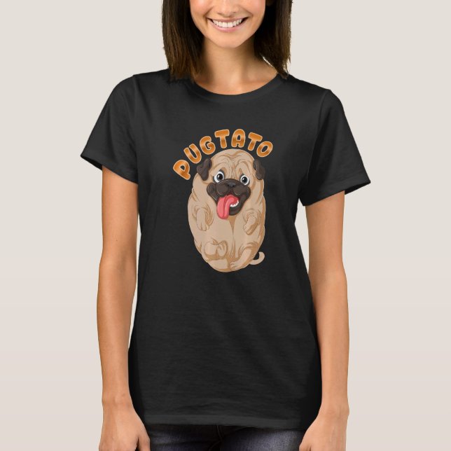 Pugtato Pug Potato Dog Costume Meme Men & women T-Shirt (Front)