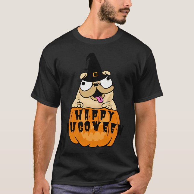 Pugwitch in pumpkin T-Shirt (Front)