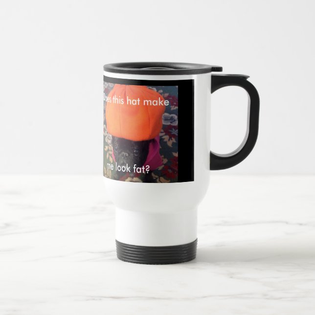 Pugz the Pug "Do I Look Fat?"Travel Mug (Right)