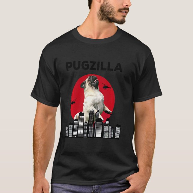 Pugzilla Pug Mum Pug Dad Pug  Pug  Animal T-Shirt (Front)