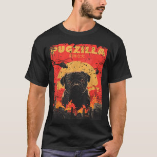 Pugzilla Tee Design For Pug Owner Retro Vintage