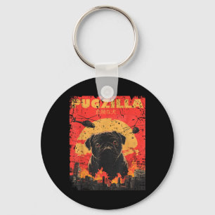 Pugzilla Tee Design For Pug Owner Retro Vintage Key Ring