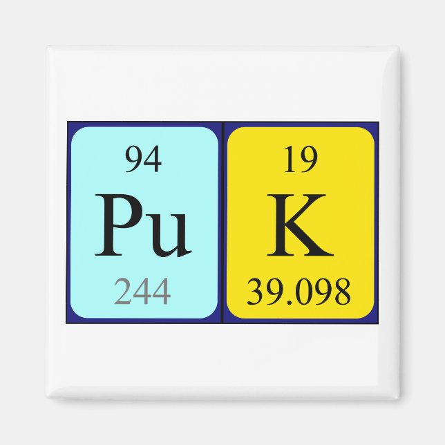 Puk periodic table name magnet (Front)