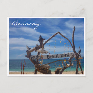 puka beach blue postcard