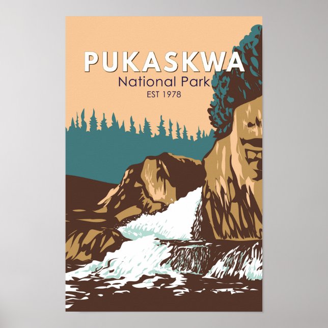 Pukaskwa National Park Canada Travel Art Vintage Poster (Front)