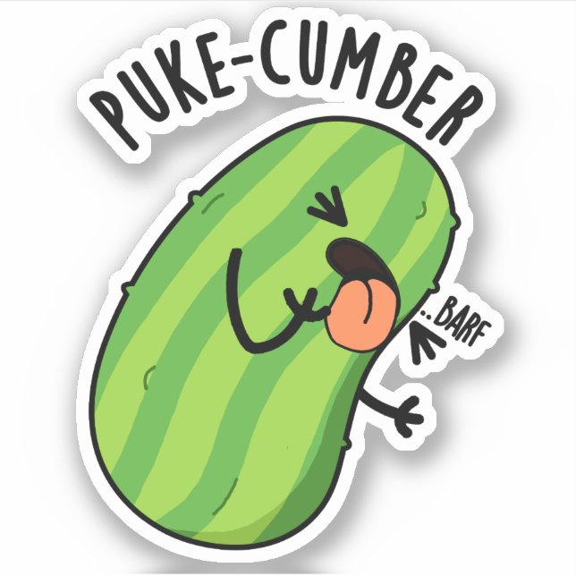 Puke-cumber Funny Cucumber Pun  (Front)