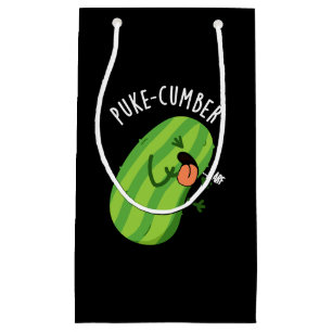 Puke-cumber Funny Cucumber Pun Dark BG Small Gift Bag