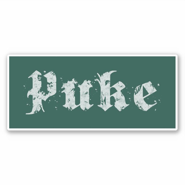 Puke Gothic Vintage Distressed (Dark Green) (Front)