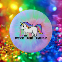 Puke & Rally Rainbow Unicorn Button | Tie-Dye