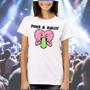 Puke & Rally Tee – Pink Heart Party Edition