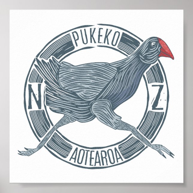 Pukeko Aotearoa New Zealand Poster (Front)