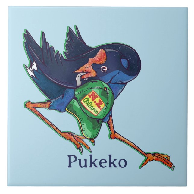 Pukeko stealing a hat tile (Front)