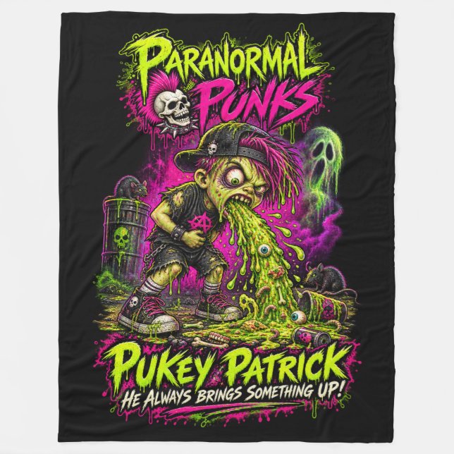Pukey Patrick - Paranormal Punks Fleece Blanket (Front)