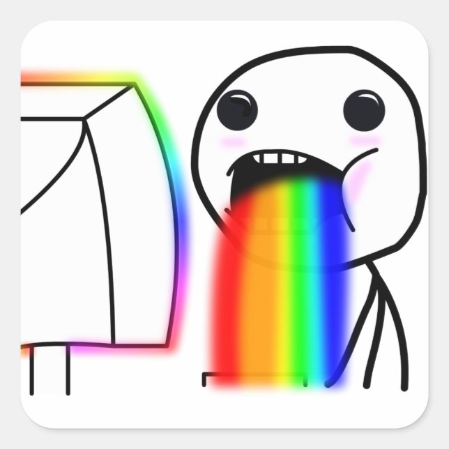 Puking rainbow sticker (Front)