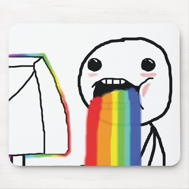 Puking Rainbows Mouse Mat (Front)