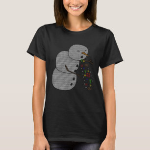 Puking Snowman Naughty  Ugly Drinking Christmas T-Shirt