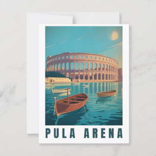 Pula Arena Vintage Poster – Roman Amphitheater Wal Postcard