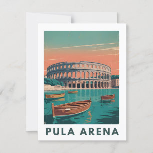 Pula Arena Vintage Poster – Roman Amphitheater Wal Postcard