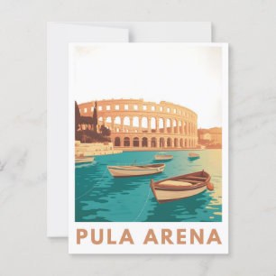Pula Arena Vintage Poster – Roman Amphitheatre Wal Postcard