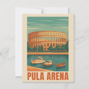 Pula Arena Vintage Poster – Roman Amphitheatre Wal Postcard