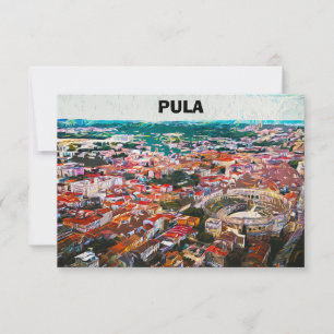 Pula Croatia City View Painting Card