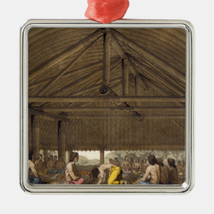 Pulaho, King of the Friendly Islands drinking Kava Metal Tree Decoration