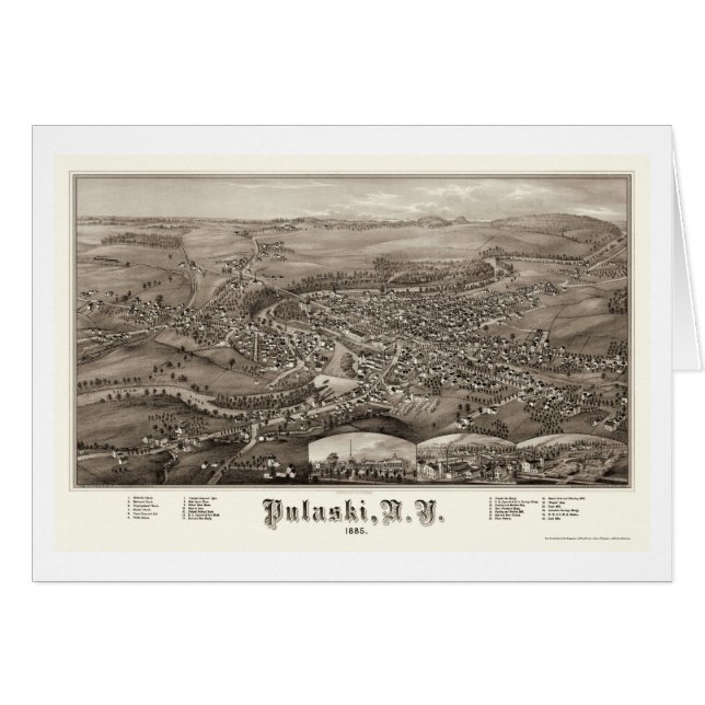 Pulaski, NY Panoramic Map - 1885 (Front Horizontal)
