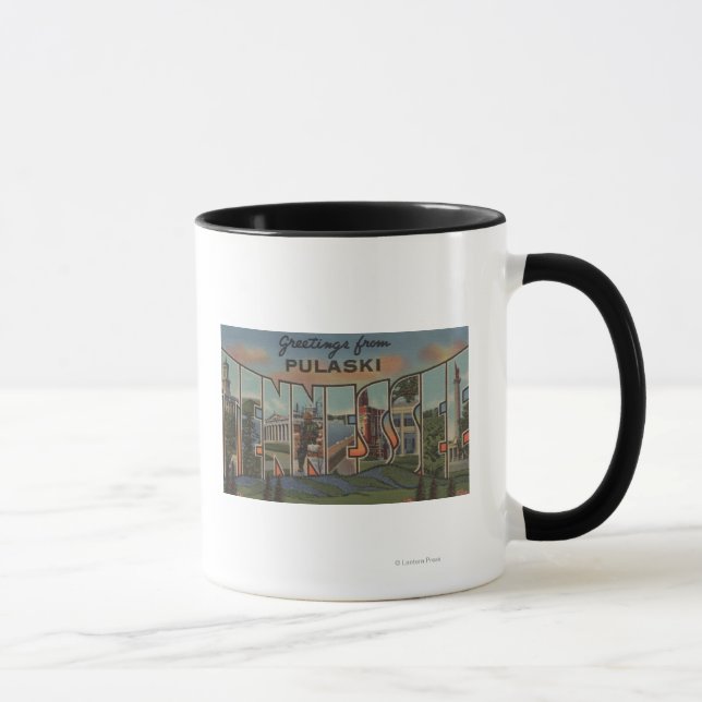 Pulaski, Tennessee - Large Letter Scenes Mug (Right)